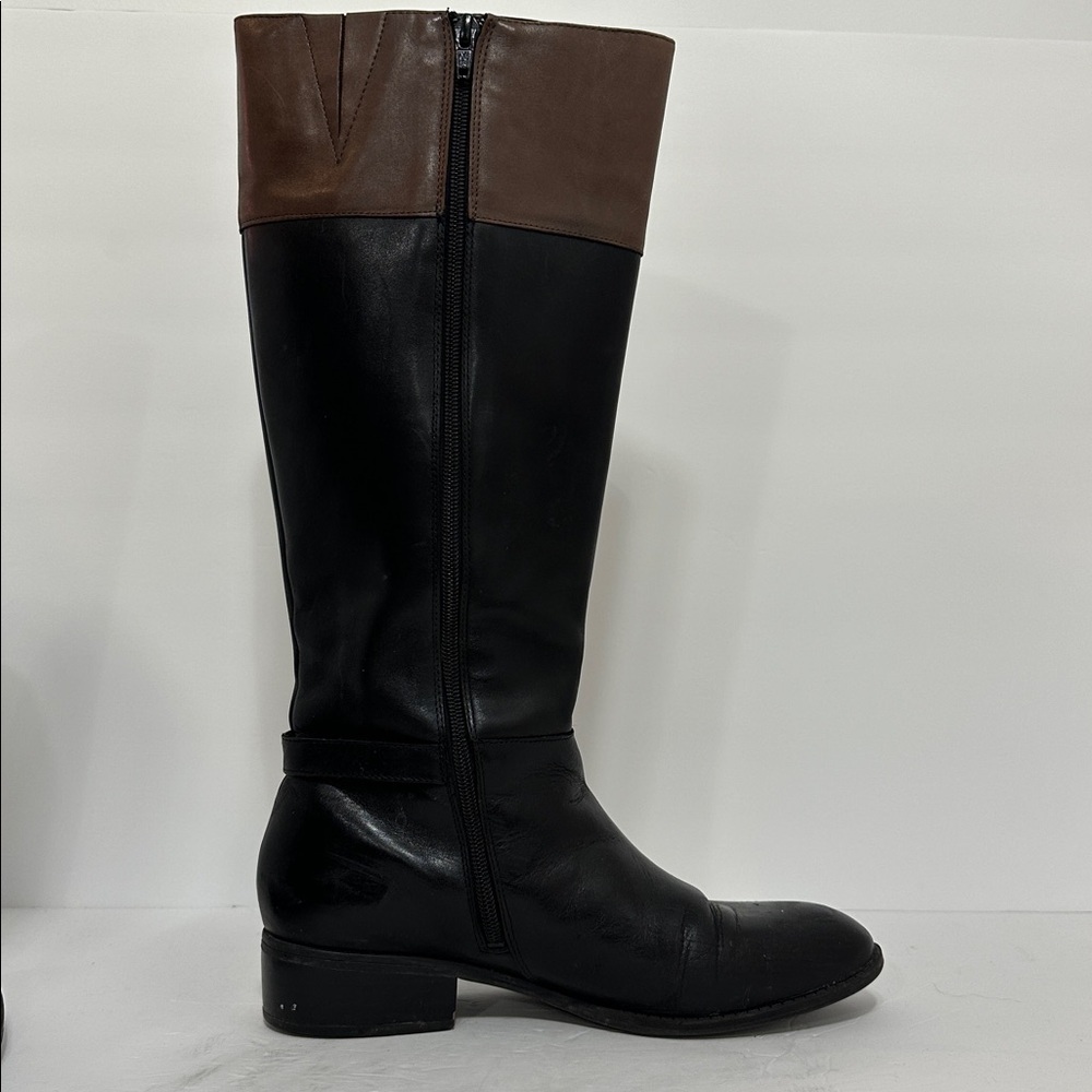 Ralph Lauren Black and Brown Knee-High Women's Boots Size 8.5 - Picture 4 of 7